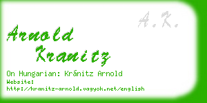 arnold kranitz business card